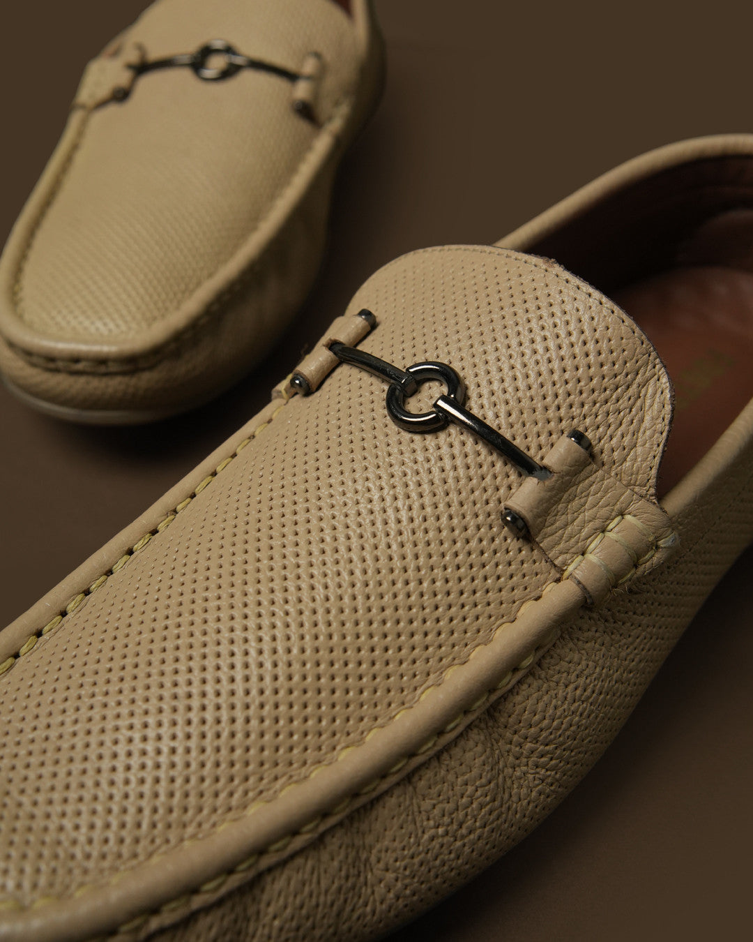 Mercer Sand Beige Perforated Bit Loafer view 4
