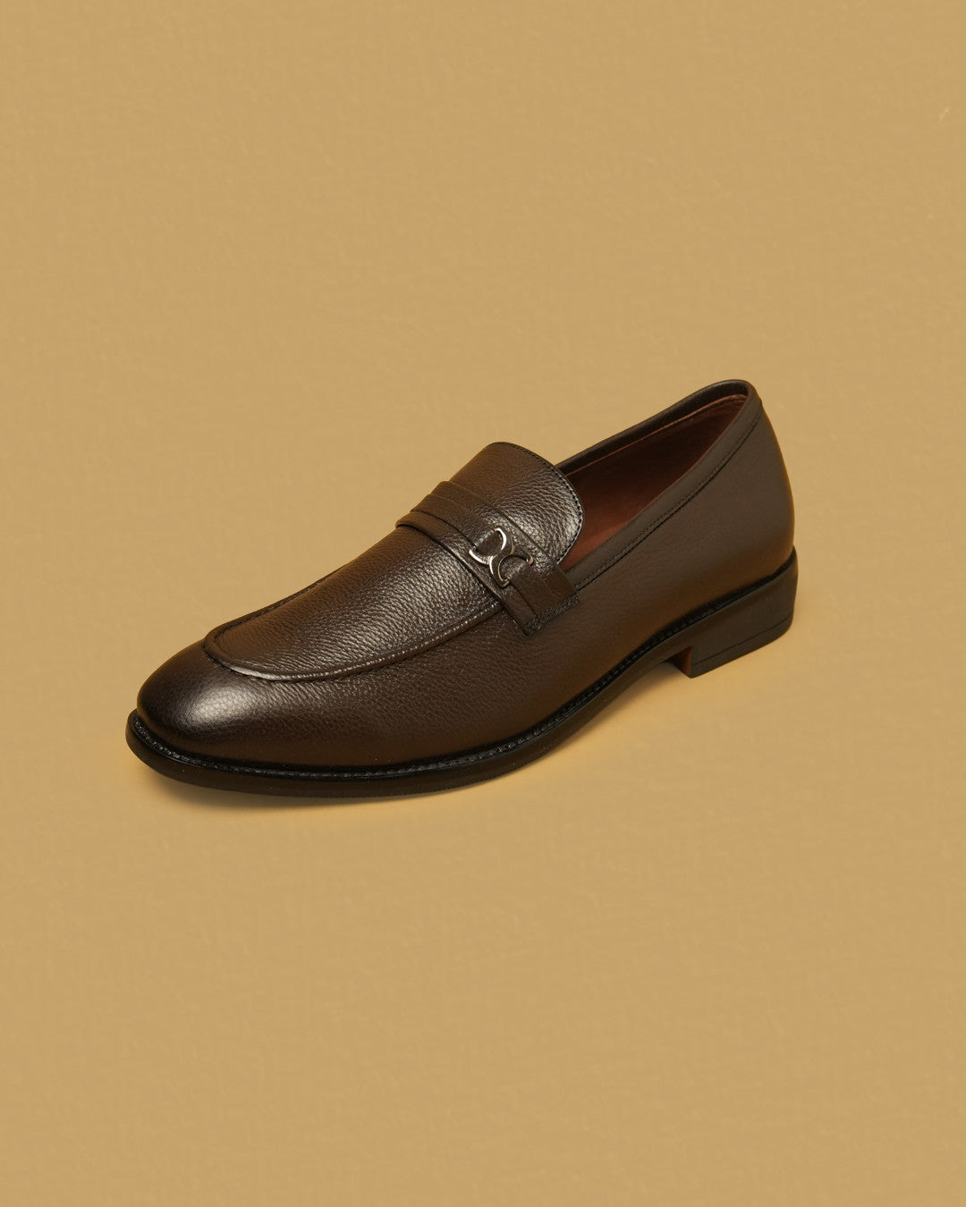 Sterling Dark Brown Metal-Detail Dress Loafer view 4