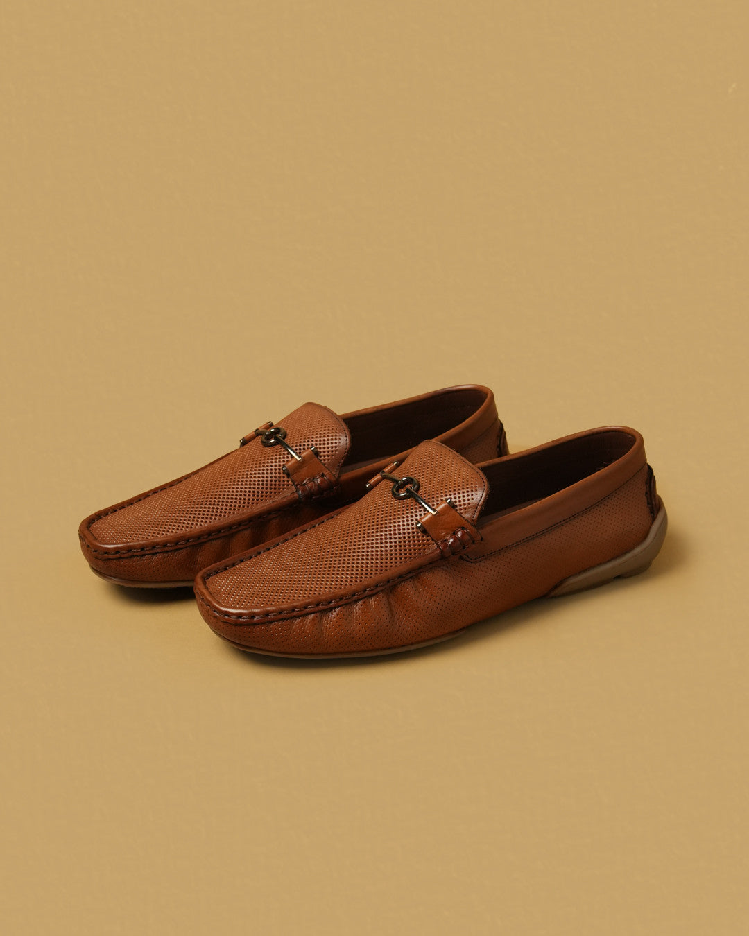 Mercer Cognac Tan Perforated Bit Loafer