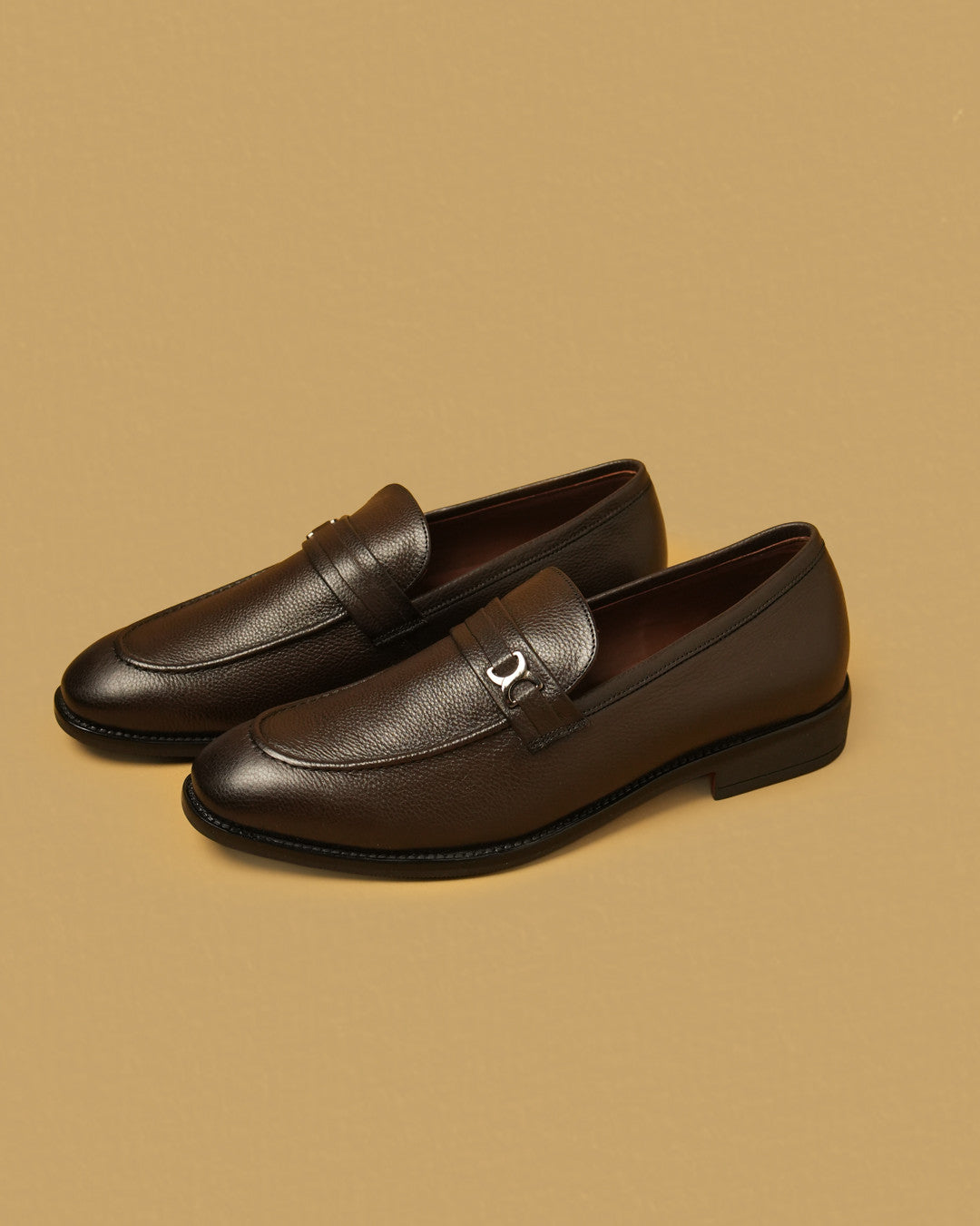 Sterling Dark Brown Metal-Detail Dress Loafer view 5