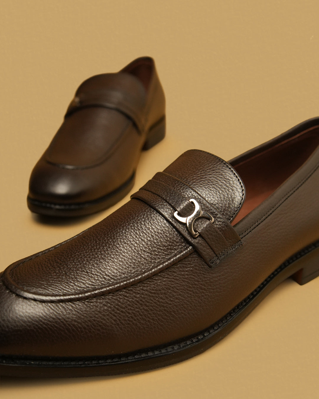 Sterling Dark Brown Metal-Detail Dress Loafer view 6