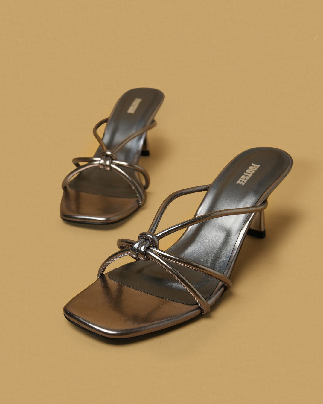 Dori Pewter Bronze Knot-Detail Strappy Mule view 5