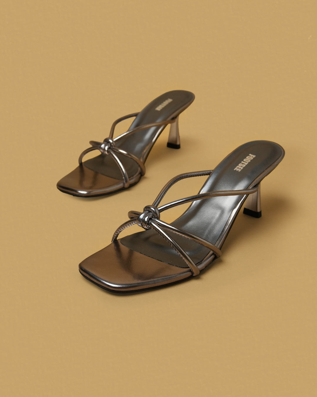 Dori Pewter Bronze Knot-Detail Strappy Mule view 3