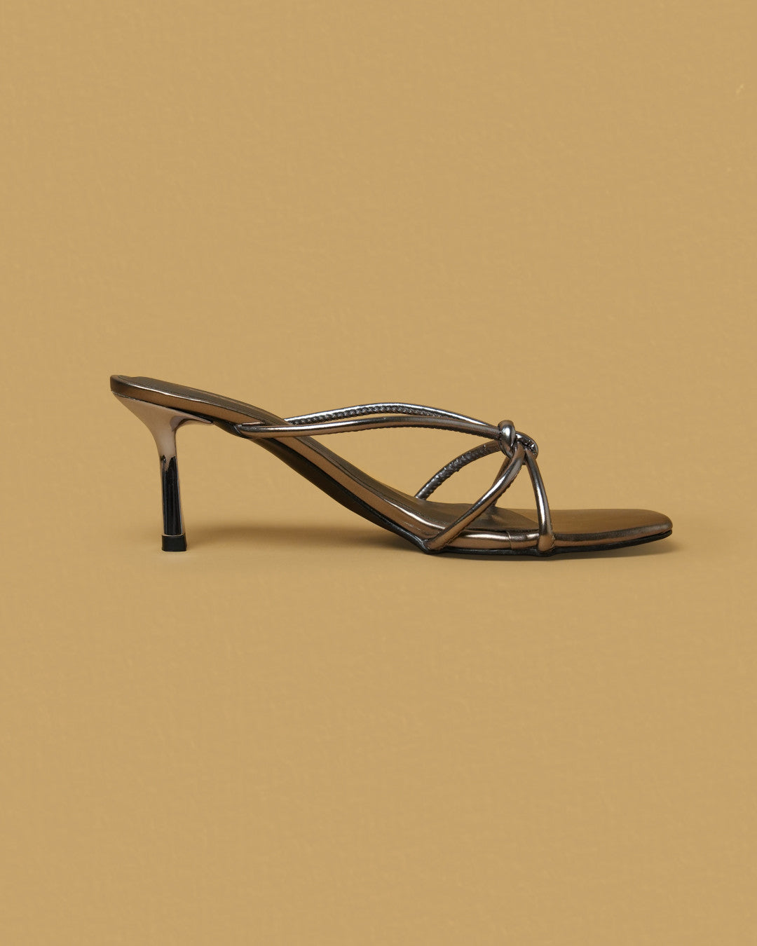 Dori Pewter Bronze Knot-Detail Strappy Mule view 6