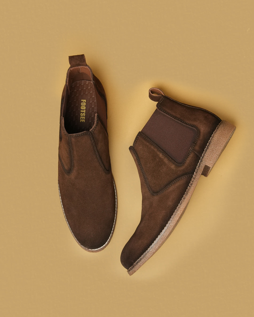 Camden Chocolate Brown Suede-Finish Chelsea Boot view 2