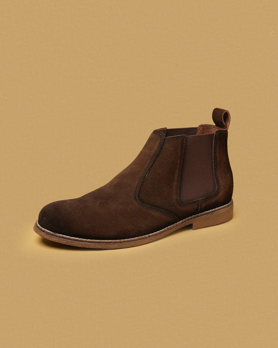 Camden Chocolate Brown Suede-Finish Chelsea Boot view 3
