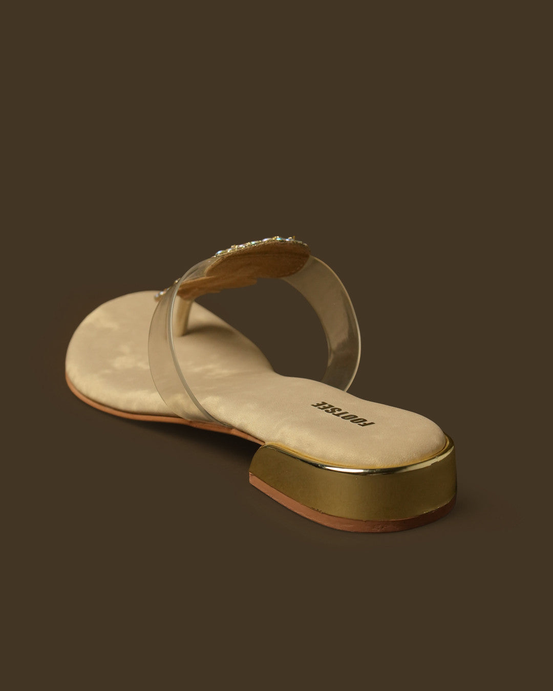 Trio Gold Disc-Detail Toe-Post Flat Sandal view 6