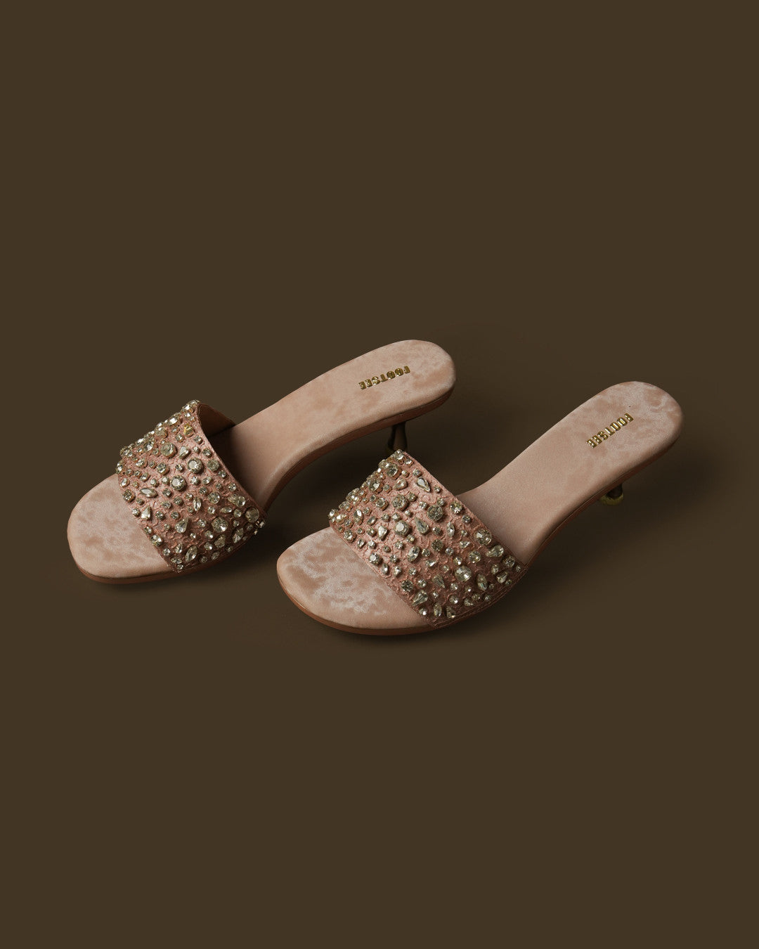 Ziva Blush Pink Embellished Single-Strap Slide view 3