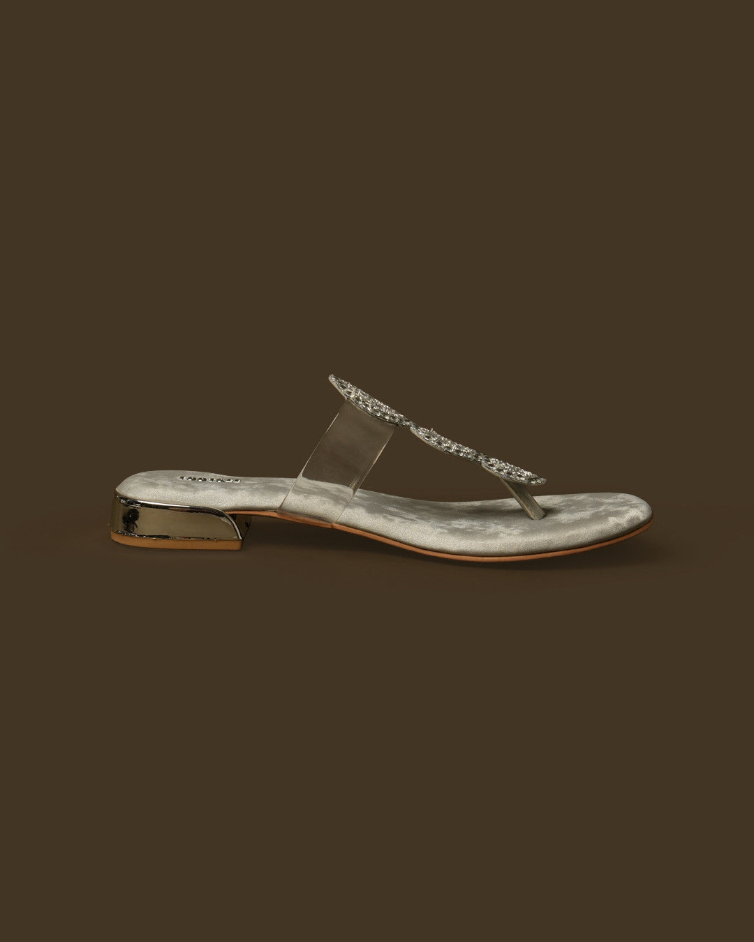 Trio Silver Disc-Detail Toe-Post Flat Sandal view 6