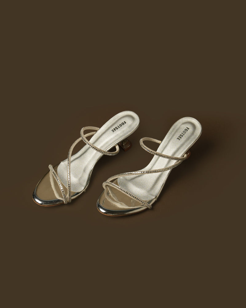 Elara Silver Embellished Strappy Mule view 2
