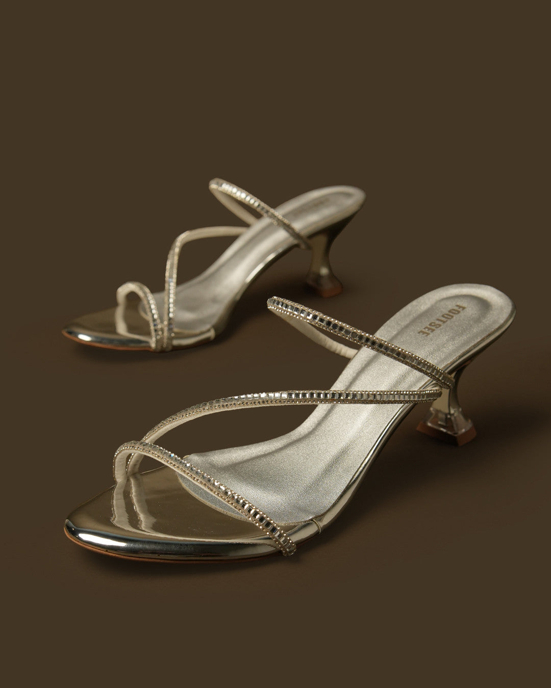 Elara Silver Embellished Strappy Mule view 3