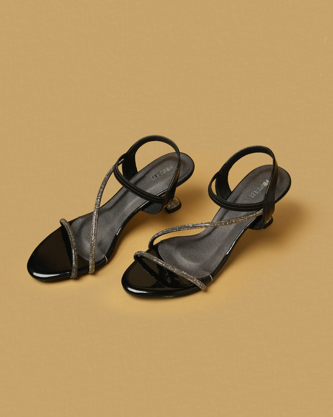 Lyra Black Pewter Embellished Slingback Heel view 2