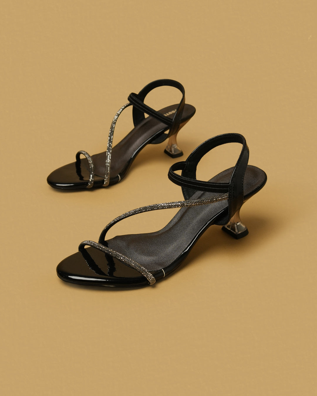 Lyra Black Pewter Embellished Slingback Heel view 3