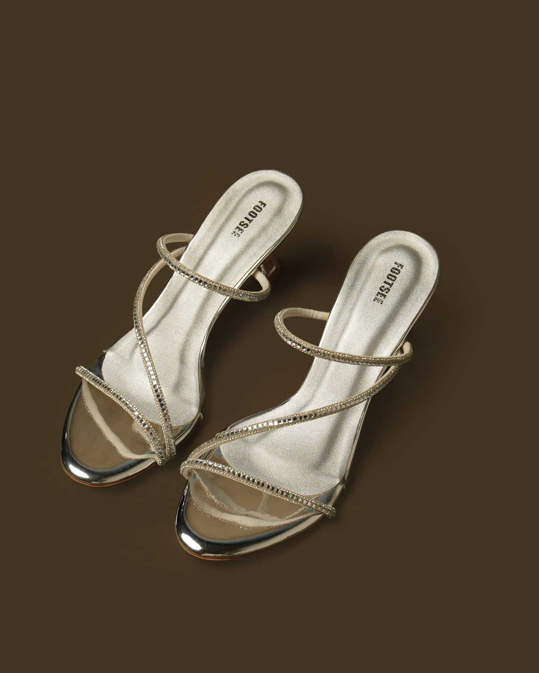 Elara Silver Embellished Strappy Mule